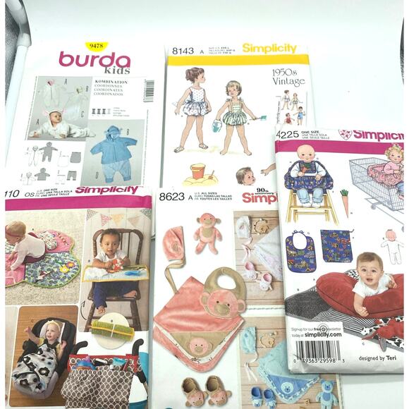 5 baby patterns Accessories and clothing Simplicity Burda - Picture 1 of 3
